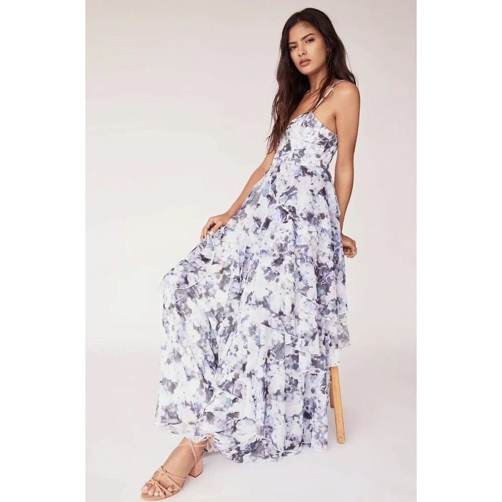 Fame and Partners The Catherine Maxi Floral Tiered Dress Size 10 Spring Weddings
